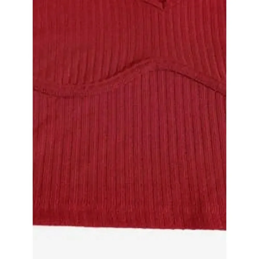 SHEIN Solid Rib-knit Crop Tank Top Red Size M - Picture 6 of 6